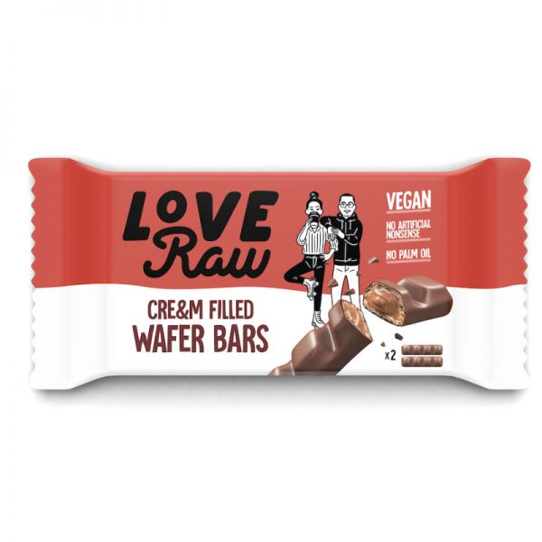 Cre&m Filled Wafer Bars, 43g - Love Raw