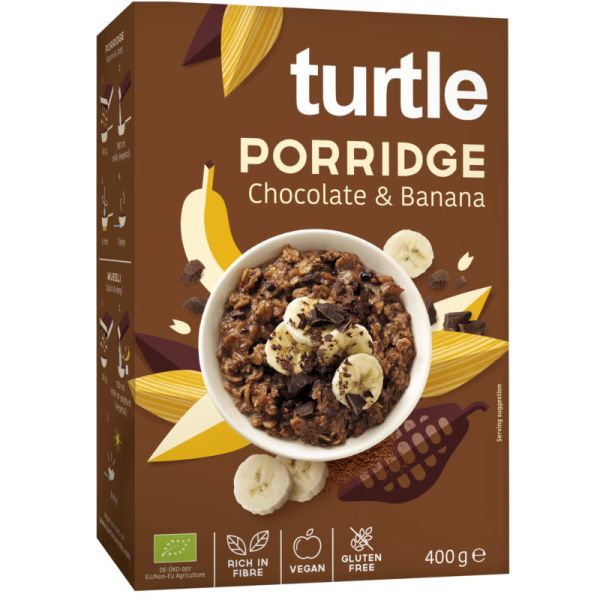 Porridge Chocolate & Banana Bio, 400g - Turtle