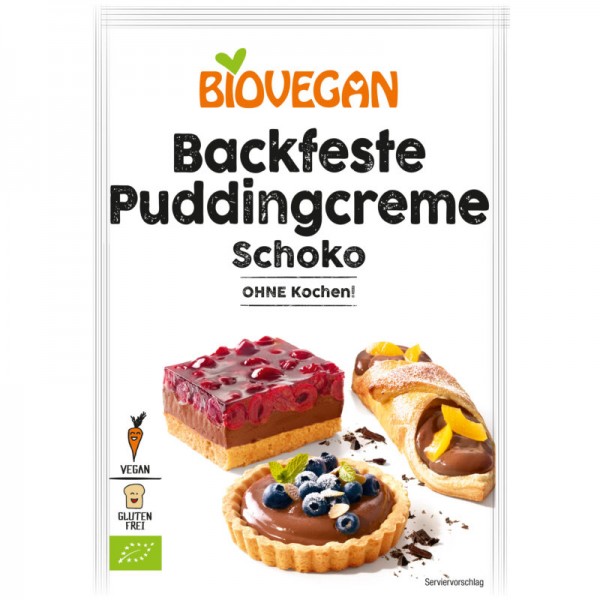 Backfeste Puddingcreme Schoko ohne Kochen Bio, 55g - Biovegan