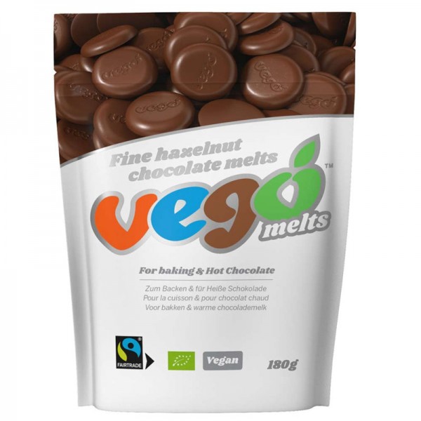 vego Fine Hazelnut Chocolate Melts Bio, 180g - vego Chocolate