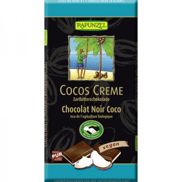 Cocos Creme Zartbitterschokolade Bio, 100g - Rapunzel