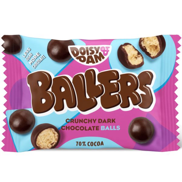 Ballers Dark Chocolate Crunchy Balls, 25g - Doisy & Dam