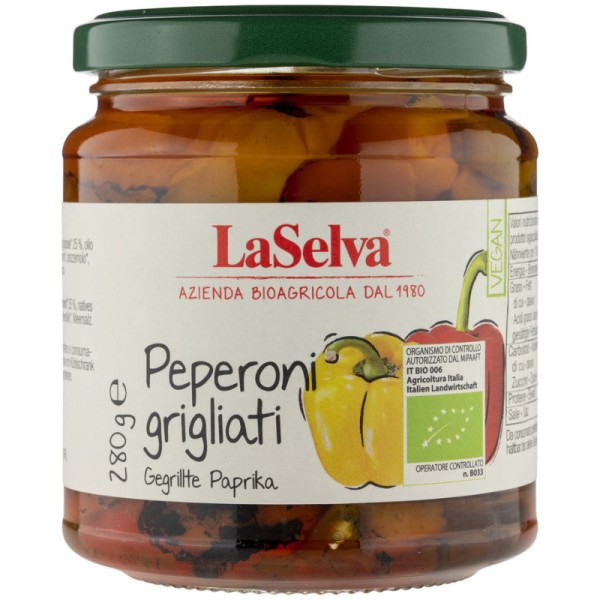 Paprika gegrillt in Öl Bio, 280g - LaSelva