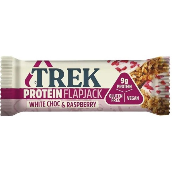 White Choc & Raspberry Protein Flapjack, 50g - Trek