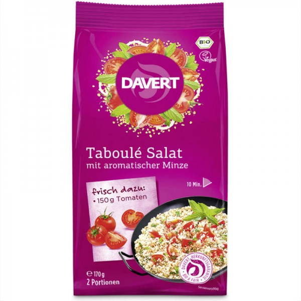 Taboulé Salat mit aromatischer Minze Bio, 170g - Davert