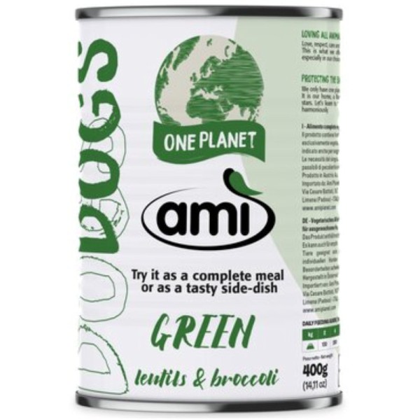 Hunde Nassfutter Green Lentils & Broccoli, 400g - Ami